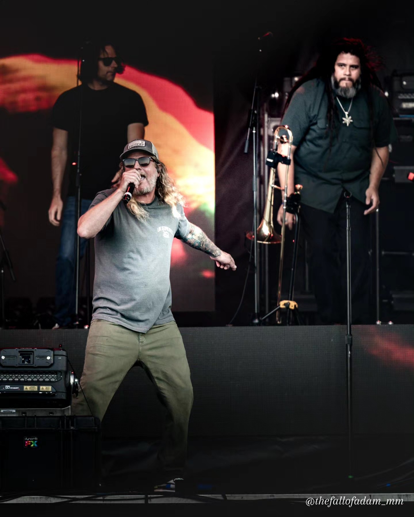Dirty Heads vocalist with the percussionist behind him.