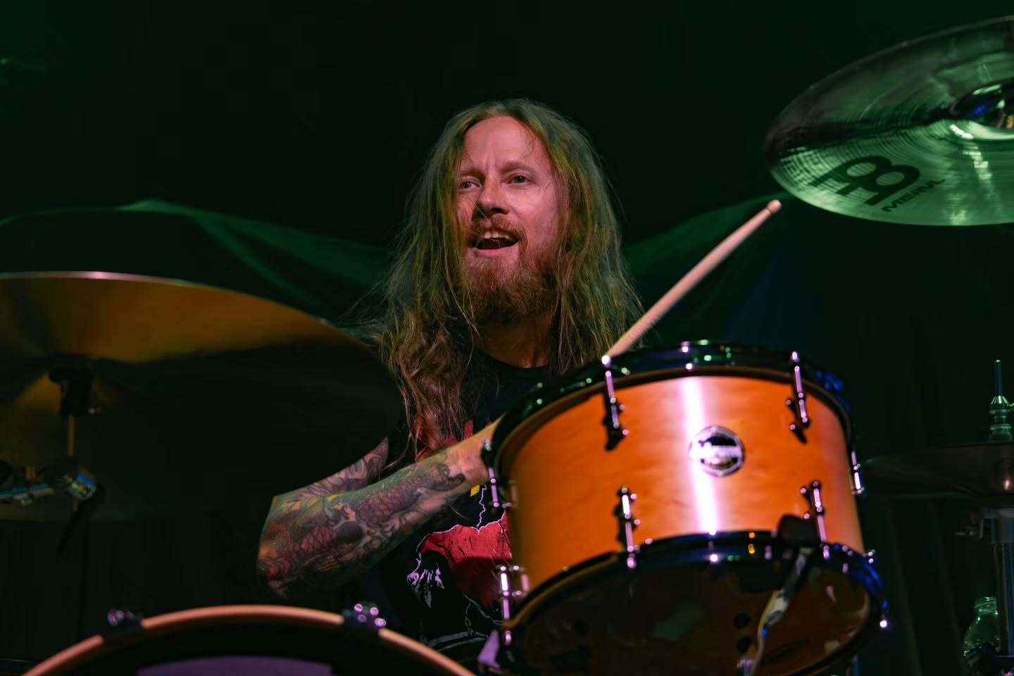 Black Label Society drummer behind his kit at The Ritz.