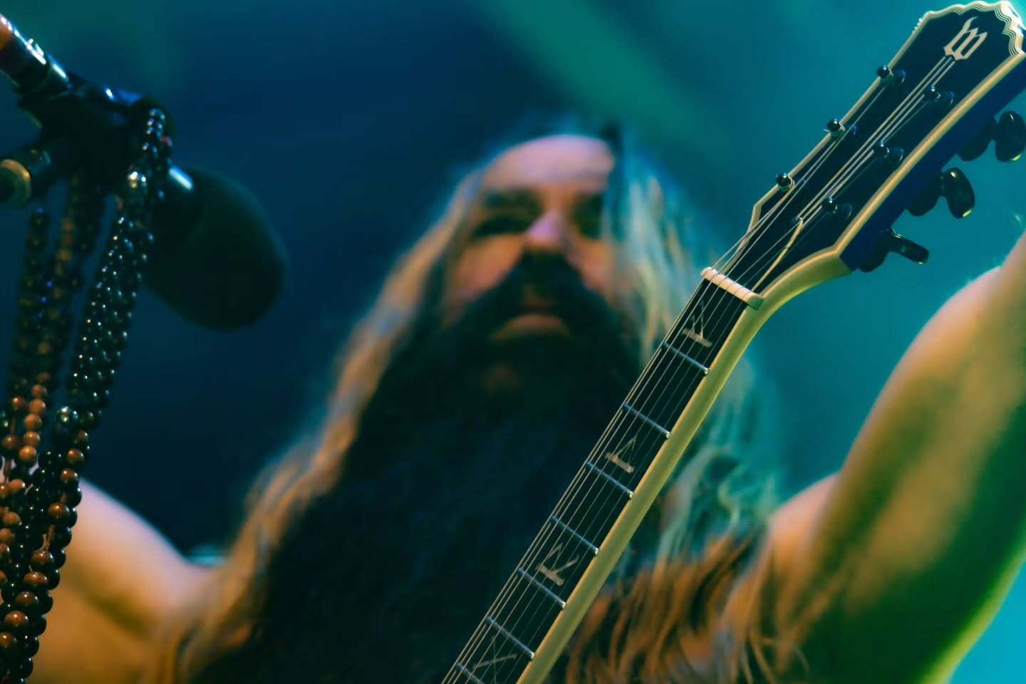 Close view of Zakk Wylde playing guitar during Black Label Society at The Ritz.