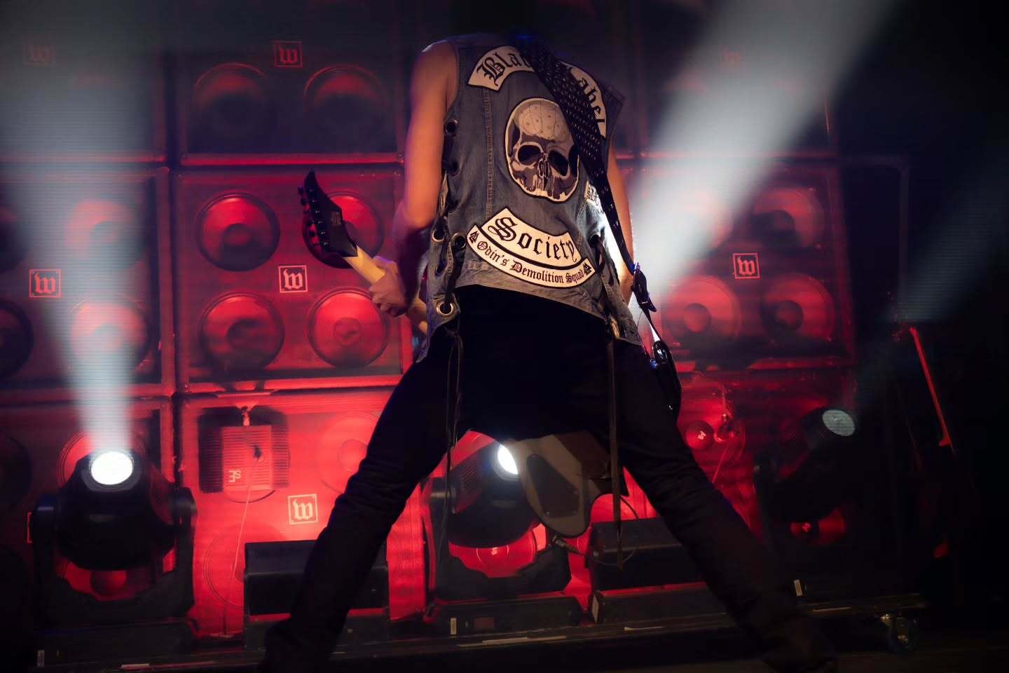 Zakk Wylde facing the amplifiers during Black Label Society at The Ritz.