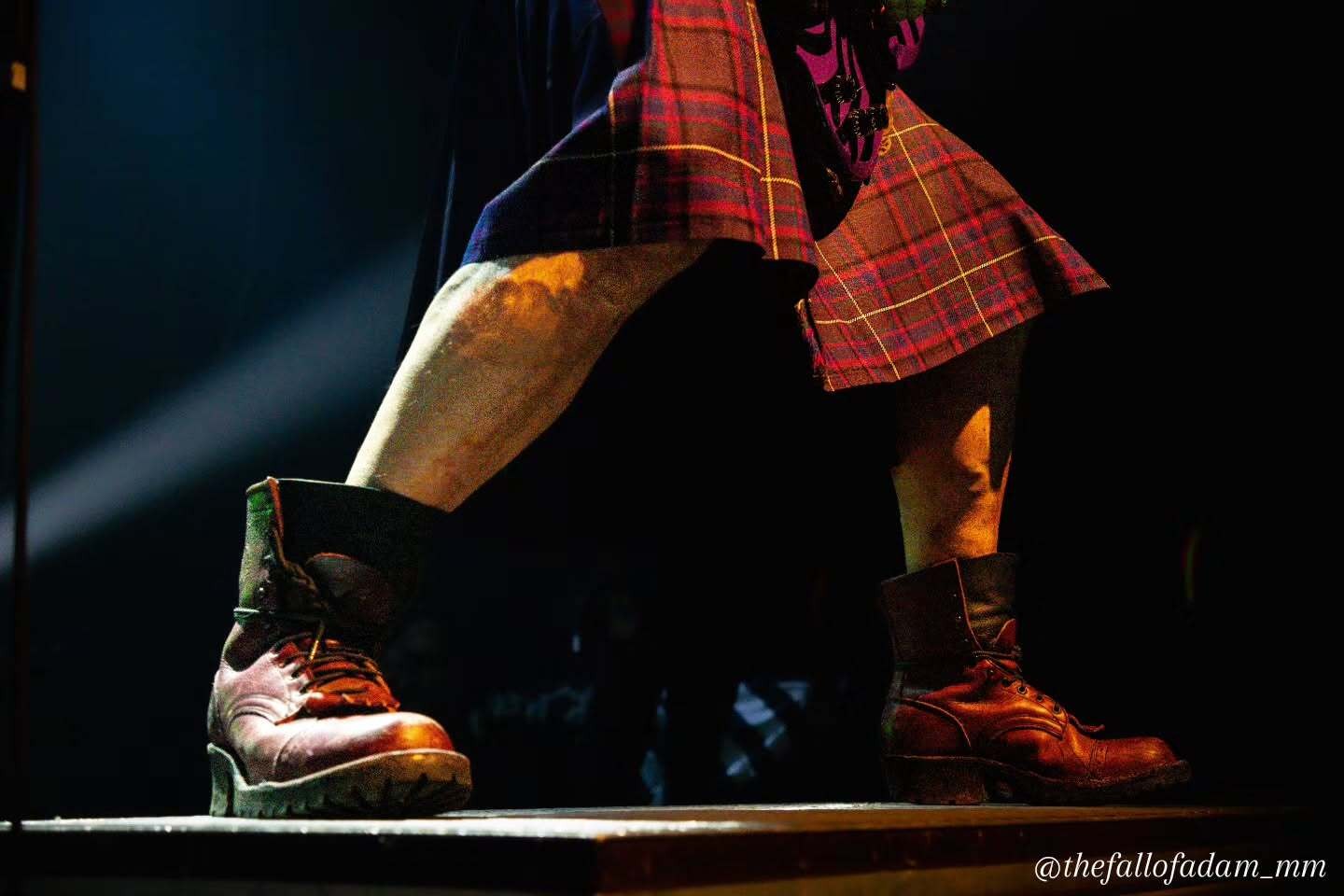 Detail of Zakk Wylde’s shoes and kilt onstage during Zakk Sabbath at The Ritz.